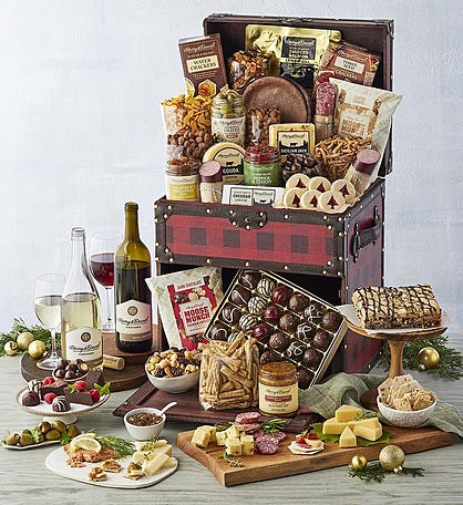 Gourmet Celebration Chest with Wine